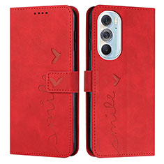 Funda de Cuero Cartera con Soporte Carcasa Y03X para Motorola Moto Edge Plus (2022) 5G Rojo
