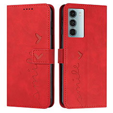 Funda de Cuero Cartera con Soporte Carcasa Y03X para Motorola Moto Edge S30 5G Rojo