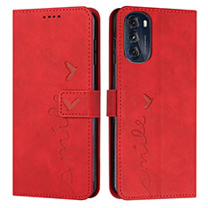 Funda de Cuero Cartera con Soporte Carcasa Y03X para Motorola Moto G 5G (2022) Rojo