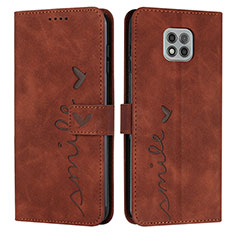 Funda de Cuero Cartera con Soporte Carcasa Y03X para Motorola Moto G Power (2021) Marron