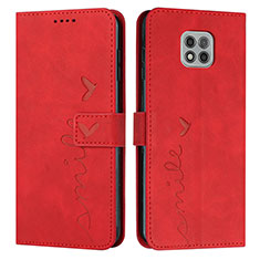 Funda de Cuero Cartera con Soporte Carcasa Y03X para Motorola Moto G Power (2021) Rojo