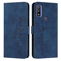 Funda de Cuero Cartera con Soporte Carcasa Y03X para Motorola Moto G Pure Azul