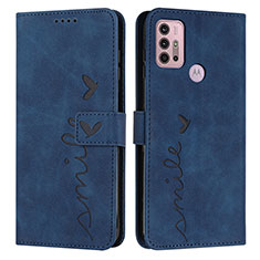 Funda de Cuero Cartera con Soporte Carcasa Y03X para Motorola Moto G20 Azul