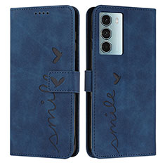 Funda de Cuero Cartera con Soporte Carcasa Y03X para Motorola Moto G200 5G Azul