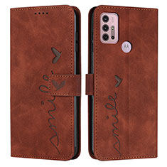 Funda de Cuero Cartera con Soporte Carcasa Y03X para Motorola Moto G30 Marron