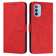 Funda de Cuero Cartera con Soporte Carcasa Y03X para Motorola Moto G31 Rojo