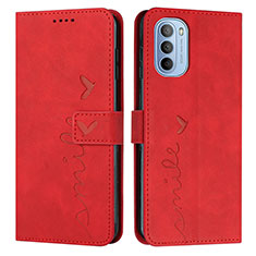 Funda de Cuero Cartera con Soporte Carcasa Y03X para Motorola Moto G41 Rojo