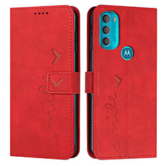 Funda de Cuero Cartera con Soporte Carcasa Y03X para Motorola Moto G71 5G Rojo