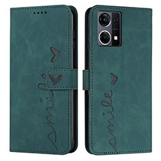 Funda de Cuero Cartera con Soporte Carcasa Y03X para Oppo Reno7 4G Verde