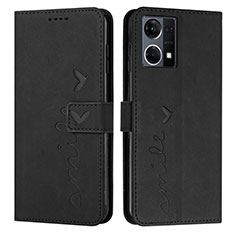 Funda de Cuero Cartera con Soporte Carcasa Y03X para Oppo Reno8 4G Negro