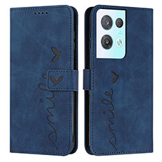 Funda de Cuero Cartera con Soporte Carcasa Y03X para Oppo Reno8 Pro+ Plus 5G Azul