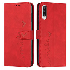 Funda de Cuero Cartera con Soporte Carcasa Y03X para Samsung Galaxy A50 Rojo
