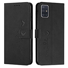 Funda de Cuero Cartera con Soporte Carcasa Y03X para Samsung Galaxy A51 5G Negro