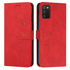 Funda de Cuero Cartera con Soporte Carcasa Y03X para Samsung Galaxy M02s Rojo