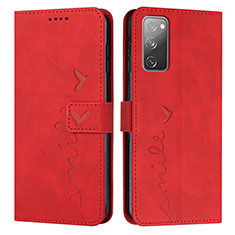 Funda de Cuero Cartera con Soporte Carcasa Y03X para Samsung Galaxy S20 FE 5G Rojo