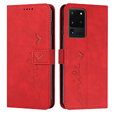 Funda de Cuero Cartera con Soporte Carcasa Y03X para Samsung Galaxy S20 Ultra 5G Rojo