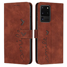 Funda de Cuero Cartera con Soporte Carcasa Y03X para Samsung Galaxy S20 Ultra Marron