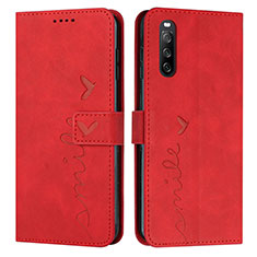 Funda de Cuero Cartera con Soporte Carcasa Y03X para Sony Xperia 10 V Rojo