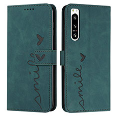 Funda de Cuero Cartera con Soporte Carcasa Y03X para Sony Xperia 5 IV Verde