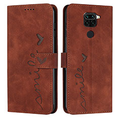 Funda de Cuero Cartera con Soporte Carcasa Y03X para Xiaomi Redmi Note 9 Marron