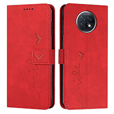 Funda de Cuero Cartera con Soporte Carcasa Y03X para Xiaomi Redmi Note 9T 5G Rojo
