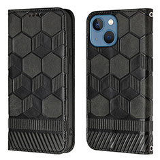 Funda de Cuero Cartera con Soporte Carcasa Y04B para Apple iPhone 13 Negro