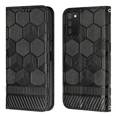 Funda de Cuero Cartera con Soporte Carcasa Y04B para Samsung Galaxy A02s Negro