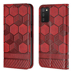 Funda de Cuero Cartera con Soporte Carcasa Y04B para Samsung Galaxy M02s Rojo
