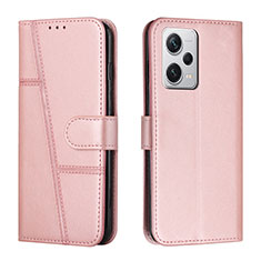 Funda de Cuero Cartera con Soporte Carcasa Y04X para Xiaomi Redmi Note 12 Pro+ Plus 5G Oro Rosa