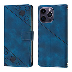 Funda de Cuero Cartera con Soporte Carcasa Y05B para Apple iPhone 13 Pro Max Azul