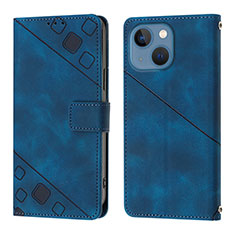 Funda de Cuero Cartera con Soporte Carcasa Y05B para Apple iPhone 14 Azul