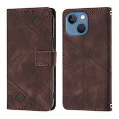 Funda de Cuero Cartera con Soporte Carcasa Y05B para Apple iPhone 14 Marron