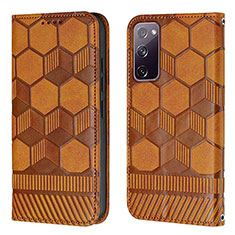 Funda de Cuero Cartera con Soporte Carcasa Y05B para Samsung Galaxy S20 Lite 5G Marron Claro