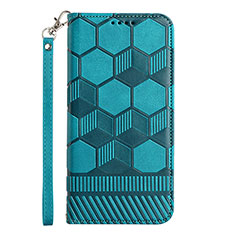 Funda de Cuero Cartera con Soporte Carcasa Y06B para Samsung Galaxy S20 FE (2022) 5G Cian