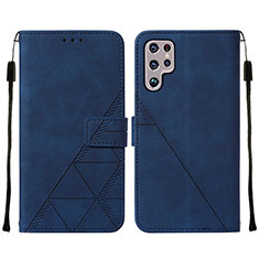 Funda de Cuero Cartera con Soporte Carcasa Y07B para Samsung Galaxy S21 Ultra 5G Azul