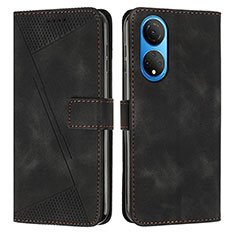 Funda de Cuero Cartera con Soporte Carcasa Y07X para Huawei Honor X7 Negro