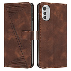 Funda de Cuero Cartera con Soporte Carcasa Y07X para Motorola Moto E32s Marron