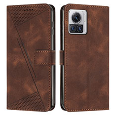 Funda de Cuero Cartera con Soporte Carcasa Y07X para Motorola Moto Edge 30 Ultra 5G Marron