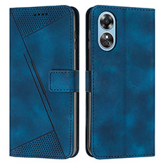 Funda de Cuero Cartera con Soporte Carcasa Y07X para Oppo A17 Azul