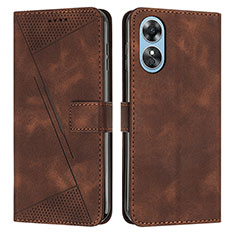 Funda de Cuero Cartera con Soporte Carcasa Y07X para Oppo A17 Marron