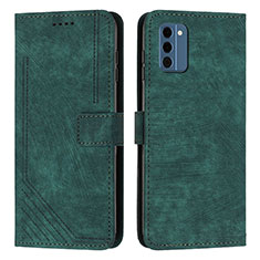 Funda de Cuero Cartera con Soporte Carcasa Y08X para Nokia C300 Verde