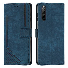 Funda de Cuero Cartera con Soporte Carcasa Y08X para Sony Xperia 10 IV Azul