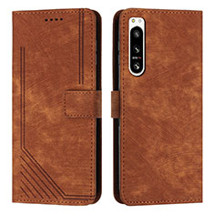 Funda de Cuero Cartera con Soporte Carcasa Y08X para Sony Xperia 5 IV Marron