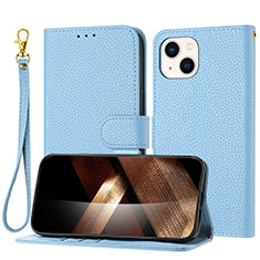 Funda de Cuero Cartera con Soporte Carcasa Y09X para Apple iPhone 14 Plus Azul