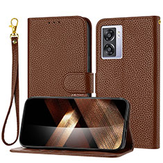 Funda de Cuero Cartera con Soporte Carcasa Y09X para Realme Narzo 50 5G Marron