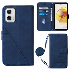 Funda de Cuero Cartera con Soporte Carcasa YB1 para Motorola Moto G73 5G Azul