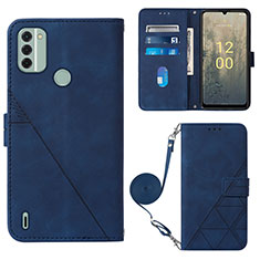 Funda de Cuero Cartera con Soporte Carcasa YB1 para Nokia C31 Azul