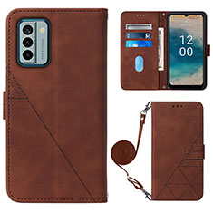 Funda de Cuero Cartera con Soporte Carcasa YB1 para Nokia G22 Marron