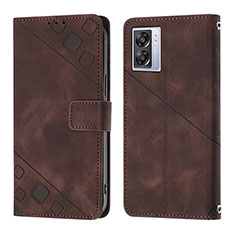 Funda de Cuero Cartera con Soporte Carcasa YB1 para OnePlus Nord N300 5G Marron