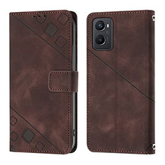 Funda de Cuero Cartera con Soporte Carcasa YB1 para Oppo A96 4G Marron